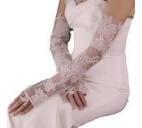 Kelisdi Guantes de manga de boda, suministros de fiesta para óperas, conciertos, dedos completos, mangas blancas para novia, mangas de brazo con, blanco, Talla única