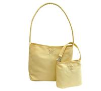 Kelisdi Juego de 2 bolsos de hombro flexibles totalmente modernos y simples de poliamida, organización interior para viajes de negocios, mandados, bolsa de viaje inmune al agua, Amarillo