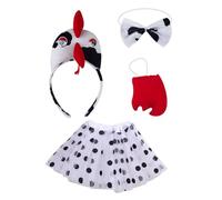 Kelisdi Juego de aros de pelo de animal, disfraz de pollo, guantes, corbatín, cola, diademas, diadema de pollo, diadema de pollo, aro de pelo de pollo