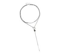 Kelisdi Juego de collar geométrico cuadrado de diamantes negros para una elegancia misteriosa y diaria con cristales negros, One Size, como se describe, como se describe