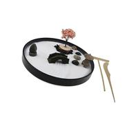 Kelisdi Juego de jardín de arena japonesa Zenes para decoración de escritorio con rastrillos, rocas y figuras, juego de jardín Zenes, alivio del estrés y meditaciones, jardín de arena zen para