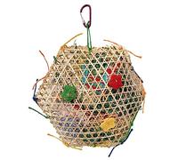 Kelisdi Juguete para masticar pequeños animales colgantes para pájaros, loro, juguete masticable, ratán, papel triturado para masticar dientes, moler aves naturales