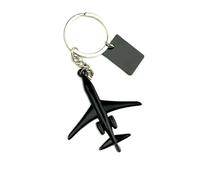 Kelisdi Llavero creativo con diseño de aviación, aleación de metal ligero para entusiastas de los viajes, equipaje único, Negro, Talla única