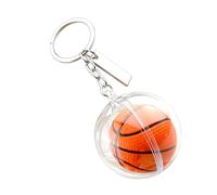 Kelisdi Llavero de baloncesto acrílico inspirado en el deporte, accesorio grande de moda con diseño de alto impacto para seguidores activos, accesorio deportivo de moda, Etiqueta larga, Talla única