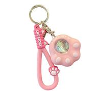 Kelisdi Llavero de pata de gato con luz LED de puesta de sol, iluminación nocturna portátil, accesorio para bolsas y llaves, llavero LED multifuncional con pata de gato, luz de puesta de sol para