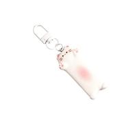 Kelisdi Llavero fino felino moderno para bolsa, elegante, funcional, llavero de gatos, accesorio para iluminar tu momento de rutina, llavero de resina para gatos, blanco, Talla única