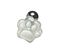 Kelisdi Lovely Cats Paw Dog Paw Piercing para lengua aeroespacial de acero y resina para el cuerpo, multicolor, ligero, accesorio de moda, anillos de metal para lenguas, 14mm, como se describe, como