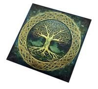 Kelisdi Mantel de tarot con patrón de árbol de altares, tarjeta de astrología, adivinaciones, tapiz, decoración de pared, patrón de árbol, tarjeta de tarot, paño espiritual