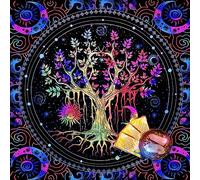 Kelisdi Mantel de tarots para adivinaciones, astrología, oráculos, juego de mesa, cuadrado, péndulo, adivinaciones, juego de mesa, tarot de astrología, tarjeta de tarot para leer