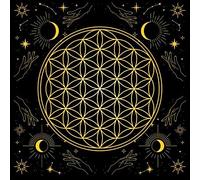 Kelisdi Mantel metafísico de tarots de astrología, tapete de juego de mesa, péndulo, adivinaciones, almohadilla de cartas de adivinaciones, astrología, tapete de tarot para leer