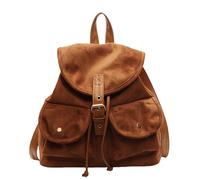 Kelisdi Mochila de cuero creativa informal de moda con gran capacidad y bolsillos de fácil acceso para la escuela, Bn, Medium