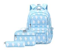 Kelisdi Mochila de gran capacidad con bolsa de almuerzo, estuche para lápices, mochila funcional para estudiantes, mochila informal para estudiantes, Blue, Mass Beauty