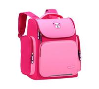 Kelisdi Mochila escolar con estampado de dibujos animados, gran capacidad, reductora de carga, mochila para niños, mochila de jardín de infantes, transpirable, tela Oxford, rosa roja, Large
