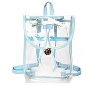 Kelisdi Mochila transparente de PVC transparente aprobada por el estadio para estudiantes para viajes universitarios, bolsa escolar transparente a juego para viajes