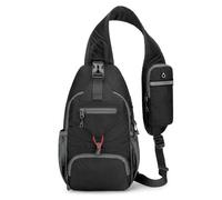 Kelisdi Mochilas de nailon cruzadas, multifuncionales, mochilas de hombro, mochilas casuales para viajes, hombres, pecho grande, casual, mochila cruzada de nailon, Black