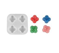 Kelisdi Moldes de silicona multiusos con 4 cavidades de flores para fundición de resina, hacer jabón, chocolate, pasteles, hornear, cuádruples, flores, manualidades