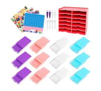 Kelisdi Organizador de pintura multifuncional con 12 ranuras, cajón de almacenamiento de PVC, incluye bandeja de clasificación de cuentas para gestión de herramientas de manualidades, juego de