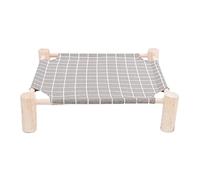 Kelisdi Para hamaca elevada, bonita cama con marco de madera natural, desmontable, lavable, acogedora hamaca para interiores y exteriores, con soporte, camas elevadas, interiores, gatos, mascotas