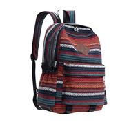 Kelisdi Práctica mochila de lona para laptop, mochila escolar étnica grande para uso diario, ofrece durabilidad y comodidad. Mochila escolar, rosso