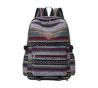 Kelisdi Práctica mochila de lona para laptop, mochila escolar étnica grande para uso diario, ofrece durabilidad y comodidad. Mochila escolar, gris