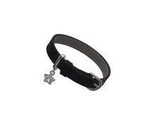 Kelisdi Pulsera ajustable de acero Ti y piel sintética, unisex, joyería para regalo de pareja, talla única, como se describe