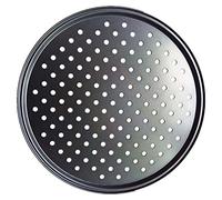 Kelisdi Sartén para pizza de 9/10/11/12 pulgadas con agujero, acero al carbono, antiadherente, herramientas y accesorios para cocinar