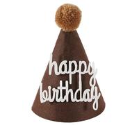 Kelisdi Sombrero con oso café marrón, correa ajustable para la barbilla para el primer segundo y tercer año, 100 días, accesorios para fotos de ducha, accesorio para fiesta de cumpleaños, C, Talla
