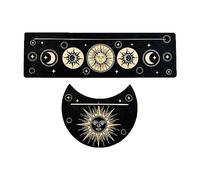 Kelisdi Soporte para tarjetas de tarot, base de fases lunares de madera, forma de luna y soporte rectangular para tarjetas de adivinaciones de brujas, herramientas de tarot, soporte de exhibición de