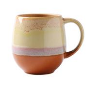 Kelisdi Taza de café de cerámica vintage con mango cómodo, taza degradada para uso por la mañana, té de la tarde, taza de cerámica