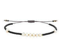 KELITCH Miyuki Rebordeado Esposas Vistoso Cáscara Perla Hilos Esposas Ajustable Estilo Joyería (Negro 22C)