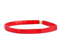 KELITCH Miyuki Tila Pulseras elásticas Pulseras de perlas para mujer hechas a mano Pulseras de playa de colores - Rojo 09J
