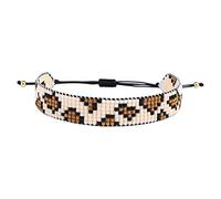KELITCH Pulsera De Perlas De Semillas Pulsera Enredada Con Estampado De Leopardo Pulsera De Mujer Miyuki Pulsera De Encanto