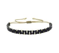 KELITCH Pulseras perlas Tila Glod para mujer Pulseras de la amistad Miyuki de colores para combinar - Negro 23G