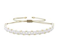 KELITCH Pulseras perlas Tila Glod para mujer Pulseras de la amistad Miyuki de colores para combinar - Blanco intenso 23A