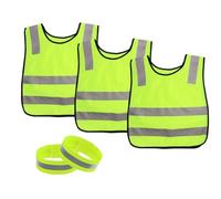 Kellegour 3pcs Chaleco de Seguridad para Niños,Chaleco Reflector Niño,con 2 Chaleco de Seguridad Reflectante,Chaleco de Seguridad Amarillo Fluorescentes,Chalecos de Alta Visibilidad para Niños y Niñas