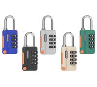 Kellegour 5 cerraduras para maletas, resistentes a la corrosión, 4 dígitos, candado pequeño, candado de combinación, cerraduras para maletas, bolsas, mochilas, gimnasio, escuela, taquilla (5 colores)
