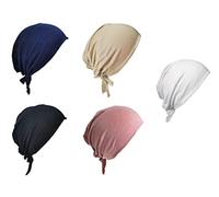 Kellegour 5PCS Gorro de Tubo Hijab,Bufanda Sombrero Hijab Cap,Gorra de Tubo Hijab,Sombrero Ajustable Islámico Musulmán Debajo de Hijab Cap,Sombrero Mujer Hijab(Blanco,Color de Piel,Marina,Negro,Rosa)