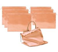 Kellegour 6 pcs Bolsas de Polvo para Bolsos,Multifunción a Prueba de Polvo Bolsas para el Polvo para Bolsos de Lujo,Zapatos,Botas,Cierre de Cordón,Seda de Imitación,2 Tamaños(Champán)