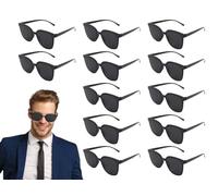 Kellegour Gafas de Sol de Fiesta,24 Pares Gafas de Fiesta,Juego de Sol Retro Divertidas para Navidad,Aniversario,Bodas,Playa Piscina,Hombres y Mujeres,Negras Vintage Hombre y Novio,Color Negro