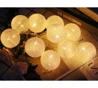 Kellegour Guirnalda Luces Interior,LED Bolas de Algodón,3M 20 LEDs Cotton Ball Lights,Fairy Lights Decoracion Luz Led Hadas Luzes para Habitaciones Infantiles,Bodas y Decoraciones Navideñas,Blanco