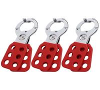 Kellegour Lockout Tagout Hasp,3 Piezas Cerrojo de Seguridad de Bloqueo, Lock Out Haspe,6 Agujeros,para Petróleo y Gas,Industria Química,Logística y Transporte,Ingeniería Mecánica,Rojo