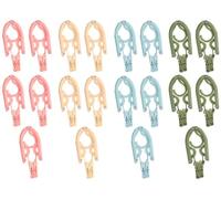 Kellegour Perchas Plegables de Viaje,Portátil de Viaje Plegable de Plástico,20 Piezas Perchas Plegables con Clip,Perchas de Ropa Portátiles Plegables para Casa,Hotel,Viajes,Camping,4 Colores