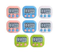 Kellegour Temporizador Cocina Digital,8 Pcs Cronometro con Pantalla LCD Grande,Cronometro Digital 4 Colores,Temporizador MagnéTico Timer Alarma Fuerte Reloj para Cocinar,Hornear,Hacer Deporte,Aprender