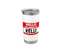 Kelli Hello Hi My Name Is - Camiseta con nombre personalizado Vaso térmico de acero inoxidable de doble pared
