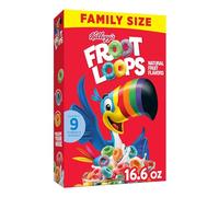 Kellogg's Froot Loops - Cereal para desayuno, cereales para niños, desayuno familiar, tamaño familiar, original, caja de 16 onzas (1 caja)