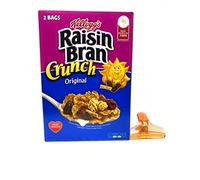 Kelloggs Raisin Bran Crunch, Cereal de desayuno, Original, Buena fuente de fibra, caja de 44 onzas con clip de bolsa de cereales RSG TODAY (salvado de pasa, 44 onzas)