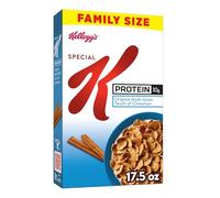 Kellogg's Special K Protein - Cereal de desayuno, cereales proteicos, desayuno familiar, tamaño familiar, toque original de canela, caja de 17.4 onzas (1 caja)