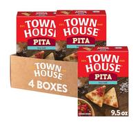 Kellogg's Town House Pita Crackers Galletas horneadas al horno, bocadillos de almuerzo, aperitivos de fiesta, sal marina (4 cajas)