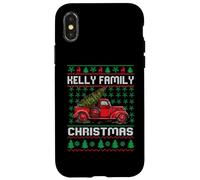 Kelly Family Ugly Christmas Sweater Red Truck Funny Xmas Carcasa para iPhone X/XS