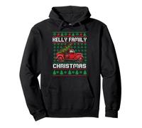 Kelly Family Ugly Christmas Sweater Red Truck Funny Xmas Sudadera con Capucha